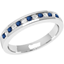 Picture of A classic Round Brilliant Cut sapphire & diamond eternity ring in 18ct white gold