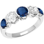 Picture of A stylish five stone sapphire & diamond eternity ring in 18ct white gold