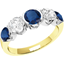 Picture of A stylish five stone sapphire & diamond eternity ring in 18ct yellow & white gold