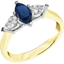 Picture of A classic sapphire & diamond ring with shoulder stones in 18ct yellow & white gold