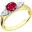 Picture of A classic ruby & diamond three stone ring in 18ct yellow & white gold