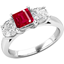 Picture of A stunning ruby & diamond ring three stone ring in 18ct white gold