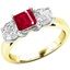 Picture of A stunning ruby & diamond ring three stone ring in 18ct yellow & white gold