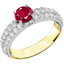 Picture of An elegant ruby ring with diamond shoulder stones in 18ct yellow & white gold