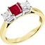 Picture of A classic three stone ruby & diamond ring in 18ct yellow & white gold