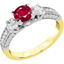 Picture of A luxurious ruby & diamond ring with shoulder stones in 18ct yellow & white gold