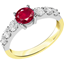 Picture of A stunning ruby ring with diamond shoulder stones in 18ct yellow & white gold