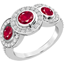 Picture of A stunning Round Brilliant Cut ruby & diamond cocktail ring in 18ct white gold