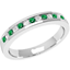Picture of A classic Round Brilliant Cut emerald & diamond eternity ring in 18ct white gold