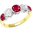 Picture of A stylish five stone ruby & diamond eternity ring in 18ct yellow & white gold