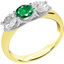Picture of A classic three stone emerald & diamond ring in 18ct yellow & white gold