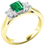 Picture of An elegant three stone emerald & diamond ring in 18ct yellow & white gold
