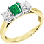 Picture of A classic three stone gemstone & diamond ring in 18ct yellow & white gold