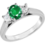 Picture of A timeless three stone gemstone & diamond ring in 18ct white gold