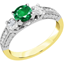 Picture of A luxurious emerald & diamond ring with shoulder stones in 18ct yellow & white gold