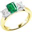 Picture of An elegant three stone gemstone & diamond ring in 18ct yellow & white gold