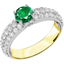 Picture of An elegant emerald ring with diamond shoulder stones in 18ct yellow & white gold