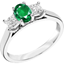 Picture of A stunning three stone gemstone & diamond ring in 18ct white gold