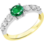 Picture of A stunning emerald ring with diamond shoulder stones in 18ct yellow & white gold