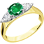 Picture of A classic emerald & diamond three stone ring in 18ct yellow & white gold
