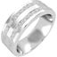 Picture of A stunning double row diamond set mens ring in palladium
