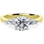 Picture of A stylish Round Brilliant Cut diamond ring with shoulder stones in 18ct yellow & white gold