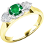Picture of A timeless three stone Emerald & diamond ring in 18ct yellow & white gold