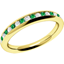 Picture of A stylish Round Brilliant Cut emerald & diamond eternity ring in 18ct yellow gold
