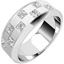 Picture of A stunning chequerboard design diamond set mens ring in palladium