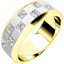 Picture of A stunning chequerboard design diamond set mens ring in 18ct yellow & white gold