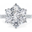 Picture of A stunning Round Brilliant Cut diamond cluster ring with shoulder stones in 18ct white gold