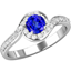 Picture of A stylish Round Brilliant Cut tanzanite & diamond ring in 18ct white gold