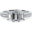Picture of A classic Emerald Cut three stone diamond ring with shoulders in 18ct white gold