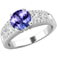 Picture of An elegant Round Cut tanzanite & diamond ring in 18ct white gold