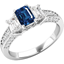 Picture of A stunning Emerald Cut sapphire & diamond ring in 18ct white gold