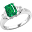 Picture of A stunning Emerald & diamond ring in 18ct white gold
