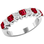 Picture of A beautiful ruby & diamond eternity ring in 18ct white gold