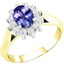 Picture of A beautiful tanzanite & diamond cluster style ring in 18ct yellow & white gold