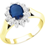 Picture of A beautiful sapphire & diamond halo cluster ring in 18ct yellow & white gold
