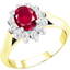 Picture of A beautiful ruby & diamond cluster style ring in 18ct yellow & white gold