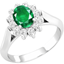 Picture of A beautiful emerald & diamond cluster style ring in 18ct white gold