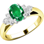 Picture of A timeless emerald & diamond ring with shoulder stones in 18ct yellow & white gold