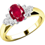 Picture of A timeless ruby & diamond ring with shoulder stones in 18ct yellow & white gold
