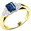Picture of A beautiful sapphire & diamond ring with shoulder stones in 18ct yellow & white gold