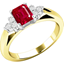 Picture of A beautiful ruby & diamond ring with shoulder stones in 18ct yellow & white gold