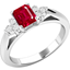 Picture of A beautiful ruby & diamond ring with shoulder stones in 18ct white gold
