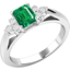 Picture of A beautiful emerald & diamond ring with shoulder stones in 18ct white gold