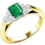 Picture of A beautiful emerald & diamond ring with shoulder stones in 18ct yellow & white gold