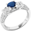 Picture of A stunning Round Cut sapphire & diamond ring with shoulder stones in 18ct white gold