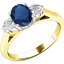 Picture of A timeless 3 stone sapphire & diamond ring in 18ct yellow & white gold